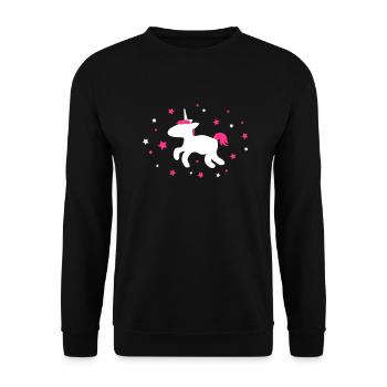 licorne mignon avec étoiles - Sweat-shirt Unisexe - noir - Devant - Alina (178cm) & Michal (187cm)