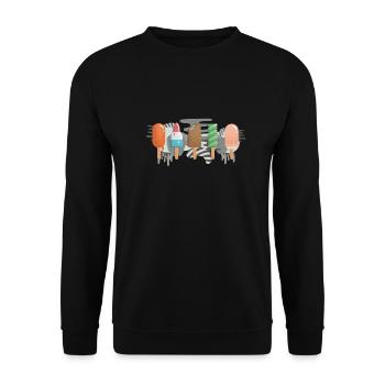Eis am Stiel - Unisex Pullover - Schwarz - Vorne - Alina (178cm) & Michal (187cm)
