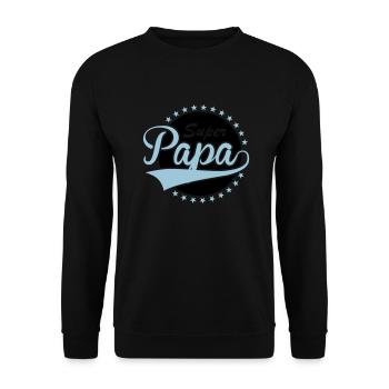 Super Papa - Unisex Pullover - Schwarz - Vorne - Alina (178cm) & Michal (187cm)