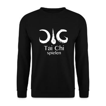 Tai Chi Spielen - Logo White - Unisex Pullover - Schwarz - Vorne - Alina (178cm) & Michal (187cm)