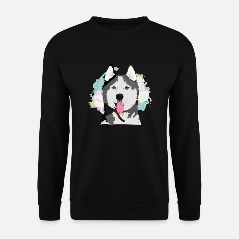Husky Vector (1) - Unisex Sweatshirt - black