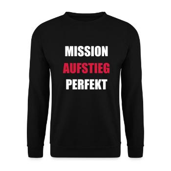 Mission Aufstieg T-Shirt Aufsteiger Team Geschenk - Unisex Pullover - Schwarz - Vorne - Alina (178cm) & Michal (187cm)