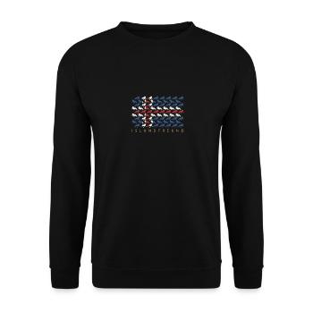 Islandpferd - Island - Fahne - Unisex Pullover - Schwarz - Vorne - Alina (178cm) & Michal (187cm)