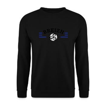 BREIZH - BRETAGNE - TRISKELL - BZH - SYMBOLE - Sweat-shirt Unisexe - noir - Devant - Alina (178cm) & Michal (187cm)