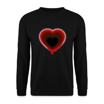Smiley Heart black and red - Unisex Sweatshirt - black - Front - Alina (178cm) & Michal (187cm)