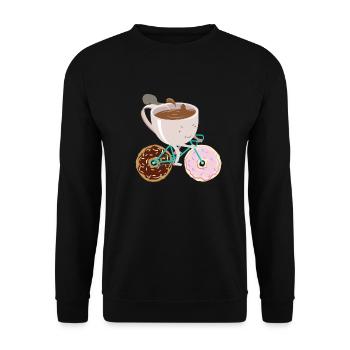 Donut Coffee Bicycle - Sweat-shirt Unisexe - noir - Devant - Alina (178cm) & Michal (187cm)