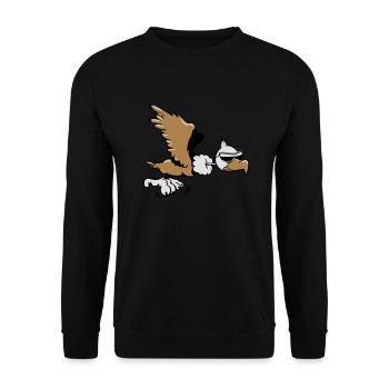 Vulture witty flying sunglasses - Unisex Sweatshirt - black - Front - Alina (178cm) & Michal (187cm)