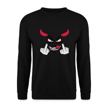 diable satan cornes de démon enfer montrent des ga - Sweat-shirt Unisexe - noir - Devant - Alina (178cm) & Michal (187cm)