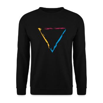 bordure colorée triangle bordure décorative cool des - Sweat-shirt Unisexe - noir - Devant - Alina (178cm) & Michal (187cm)