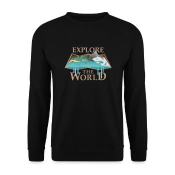 Carte et animaux (Explorer) - Sweat-shirt Unisexe - noir - Devant - Alina (178cm) & Michal (187cm)