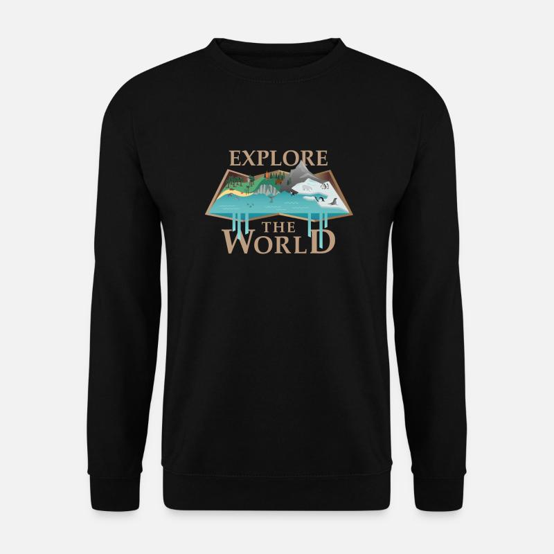 Map & Animals (Explore) - Unisex Sweatshirt - black