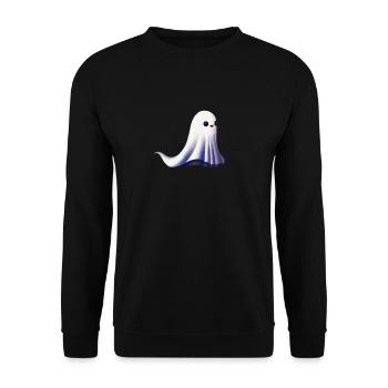 Little Ghost Illustration Gift Idea - Ghost - Unisex Sweatshirt - black - Front - Alina (178cm) & Michal (187cm)
