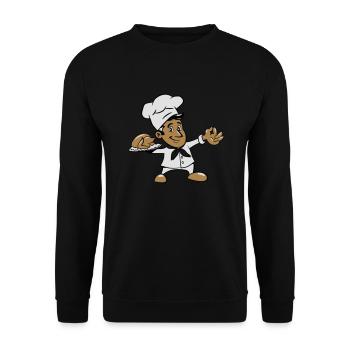 kochen koch hähnchen - Unisex Pullover - Schwarz - Vorne - Alina (178cm) & Michal (187cm)