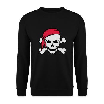 totenkopf_pirat_02 - Unisex Sweatshirt - black - Front - Alina (178cm) & Michal (187cm)