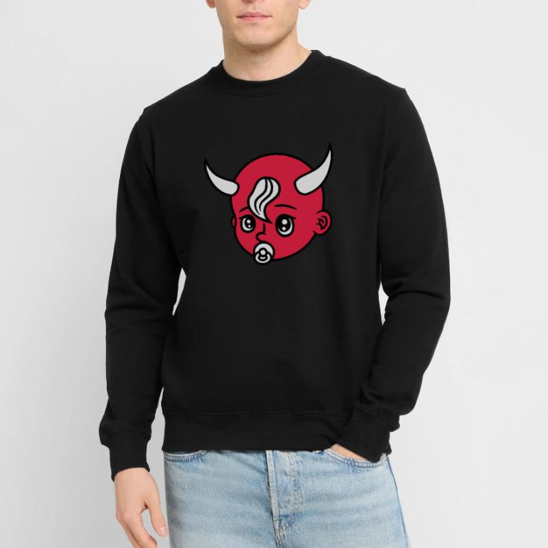 head face evil devil demon hell devil satan crawli Unisex Sweatshirt