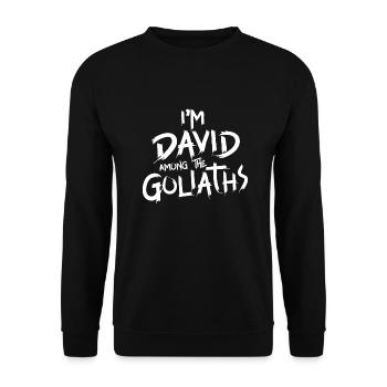 Je suis David parmi les Goliaths - Sweat-shirt Unisexe - noir - Devant - Alina (178cm) & Michal (187cm)