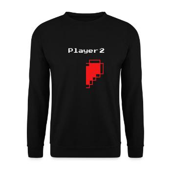 Player 1 / Player 2 Gamer Gaming Partner Look - Unisex Pullover - Schwarz - Vorne - Alina (178cm) & Michal (187cm)