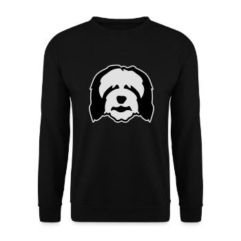 Bearded Collie - Unisex Pullover - Schwarz - Vorne - Alina (178cm) & Michal (187cm)