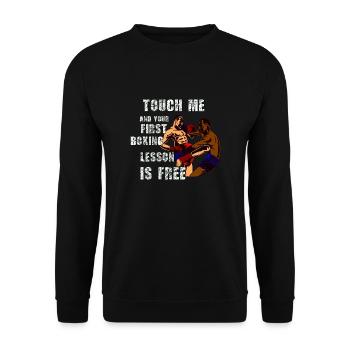 Boxing Design / Cool Design - Unisex Sweatshirt - black - Front - Alina (178cm) & Michal (187cm)