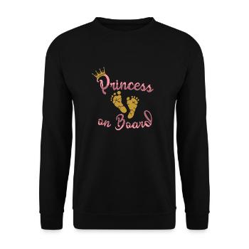 Princesse à bord bébé grossesse enceinte - Sweat-shirt Unisexe - noir - Devant - Alina (178cm) & Michal (187cm)