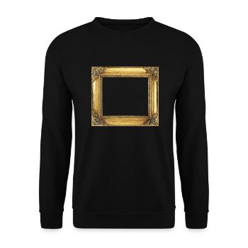 🖼️ Decorated Golden Picture Frame - Unisex Sweatshirt - black - Front - Alina (178cm) & Michal (187cm)