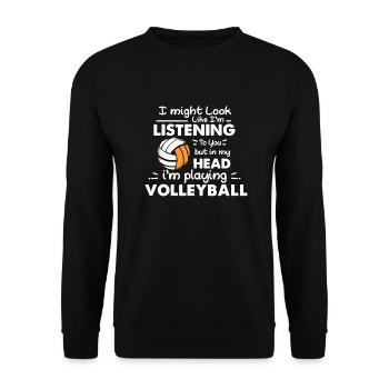 T-shirt drôle de volley-ball - Sweat-shirt Unisexe - noir - Devant - Alina (178cm) & Michal (187cm)