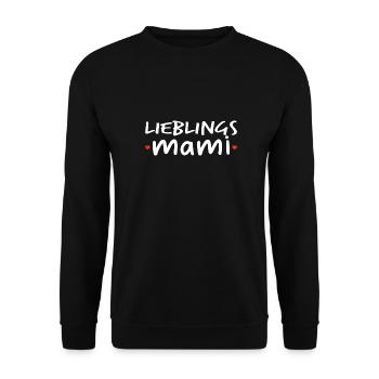 lieblings mami geschenkidee - Unisex Pullover - Schwarz - Vorne - Alina (178cm) & Michal (187cm)