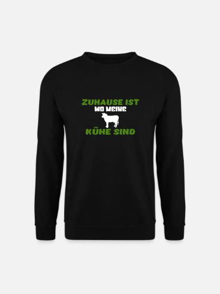 Zuhause ist wo meine Kühe sind - Unisex Pullover - Schwarz