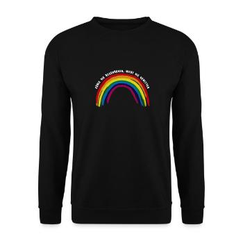 Zähle die Regenbögen, nicht die Gewitter - Unisex Pullover - Schwarz - Vorne - Alina (178cm) & Michal (187cm)