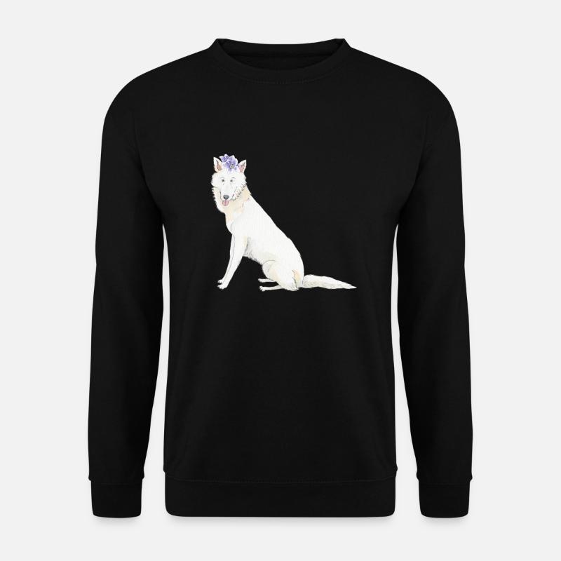 Schwiss shehperd blanc avec fleur - Sweat-shirt Unisexe - noir