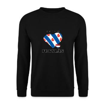 fabriqué en fryslan - Sweat-shirt Unisexe - noir - Devant - Alina (178cm) & Michal (187cm)