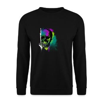 Colour Skull - Unisex Pullover - Schwarz - Vorne - Alina (178cm) & Michal (187cm)