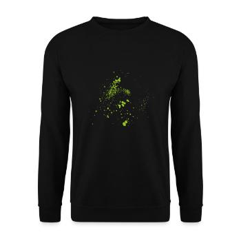 Farbe Klecks Spritzer Maler Geschenk Bunt Art Idee - Unisex Pullover - Schwarz - Vorne - Alina (178cm) & Michal (187cm)