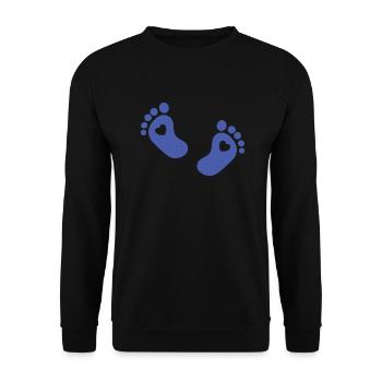 Pieds de bébé Pied de bébé bleu - Sweat-shirt Unisexe - noir - Devant - Alina (178cm) & Michal (187cm)