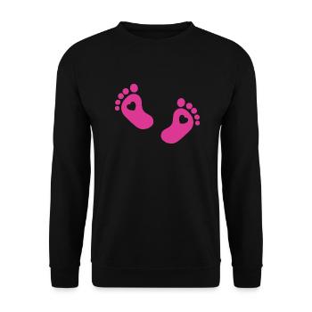 Pieds de bébé Pied de bébé rose - Sweat-shirt Unisexe - noir - Devant - Alina (178cm) & Michal (187cm)