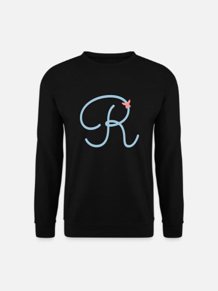 Buchstabe R Initale Anfangsbuchstabe Schmetterling - Unisex Pullover - Schwarz