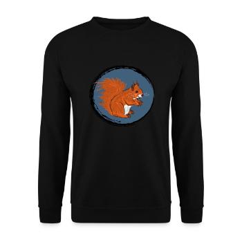 Rotes Eichhörnchen / European Red Squirrel VIII - Unisex Pullover - Schwarz - Vorne - Alina (178cm) & Michal (187cm)