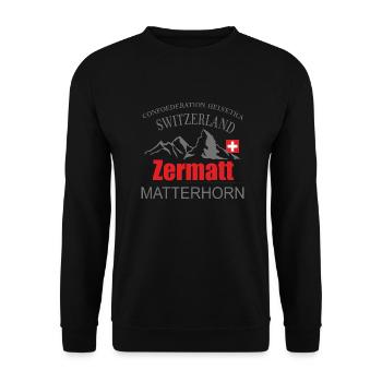 Zermatt Matterhorn - Switzerland T-shirt print - Unisex Sweatshirt - black - Front - Alina (178cm) & Michal (187cm)