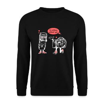 Photographer Camera Lens - Unisex Sweatshirt - black - Front - Alina (178cm) & Michal (187cm)