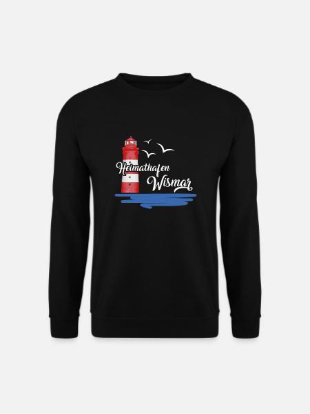 Heimathafen Wismar Hafenstadt Möwe Leuchtturm - Unisex Pullover - Schwarz