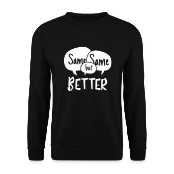 Same Same but Better - Unisex Pullover - Schwarz - Vorne - Alina (178cm) & Michal (187cm)