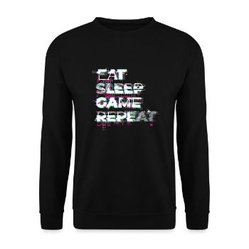 Eat Sleep Game Repeat - Nerd Shirt - Sweat-shirt Unisexe - noir - Devant - Alina (178cm) & Michal (187cm)