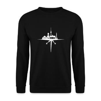 Berlin skyline compass - Unisex Sweatshirt - black - Front - Alina (178cm) & Michal (187cm)