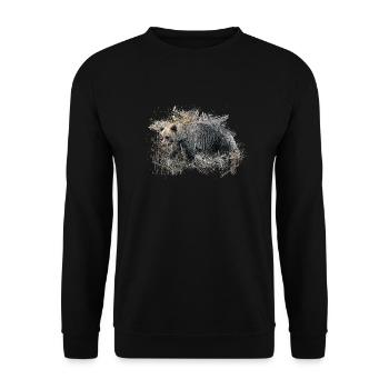 ours - Sweat-shirt Unisexe - noir - Devant - Alina (178cm) & Michal (187cm)