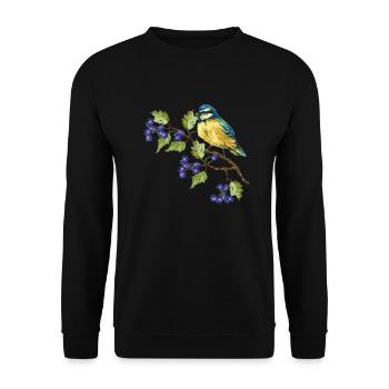 Bunter Vogel - Unisex Pullover - Schwarz - Vorne - Alina (178cm) & Michal (187cm)