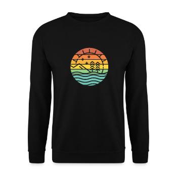 retro sunset island - Unisex Sweatshirt - black - Front - Alina (178cm) & Michal (187cm)