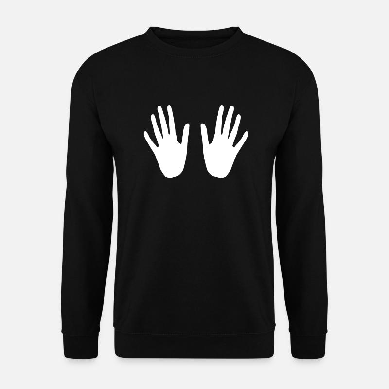 Hände auf der Brust - Unisex Pullover - Schwarz