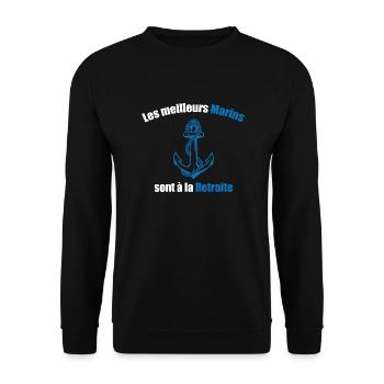 Les meilleurs marins sont à la retraite - Sweat-shirt Unisexe - noir - Devant - Alina (178cm) & Michal (187cm)