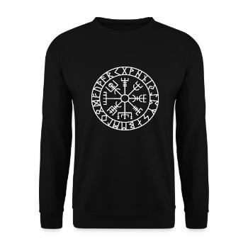 Wikinger Kompass Vegvisir Viking Kelten Germanen - Unisex Pullover - Schwarz - Vorne - Alina (178cm) & Michal (187cm)