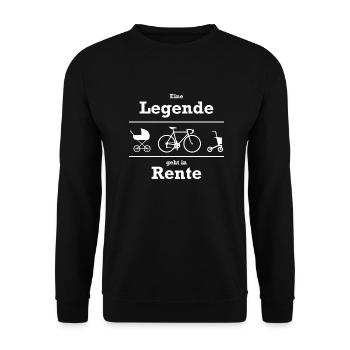 Legende geht in Rente Fahrrad Rollator - Unisex Pullover - Schwarz - Vorne - Alina (178cm) & Michal (187cm)